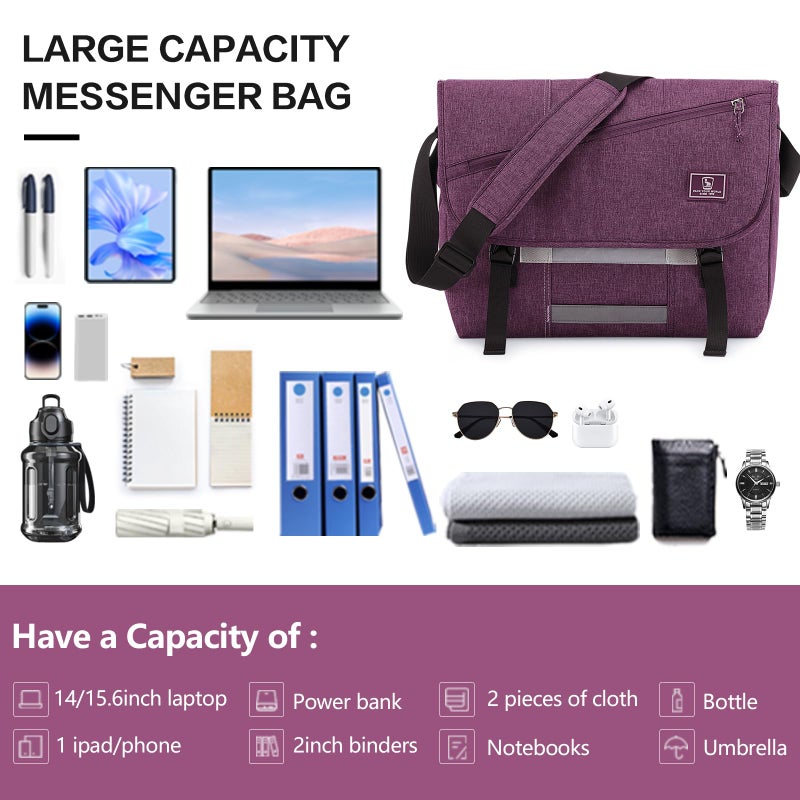 OIWAS Messenger Bag for Women, 15.6 Inch Laptop Crossbody Bags Men Casual Satchel Shoulder Bag College Travel Office Briefcase - Image 5